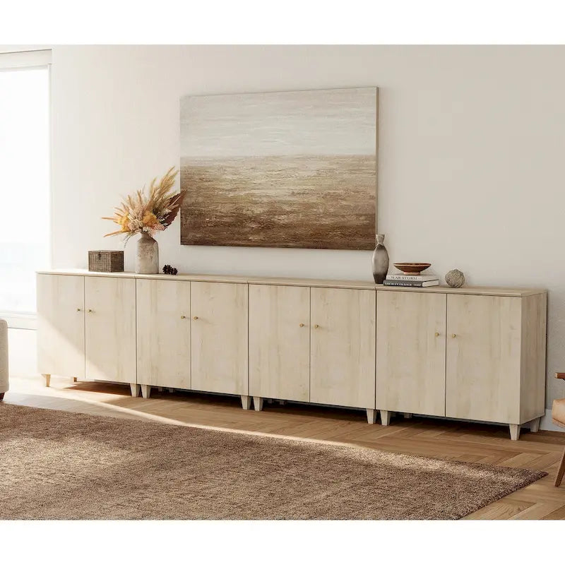 Meuble TV moderne WAMPAT, grand meuble TV avec portes