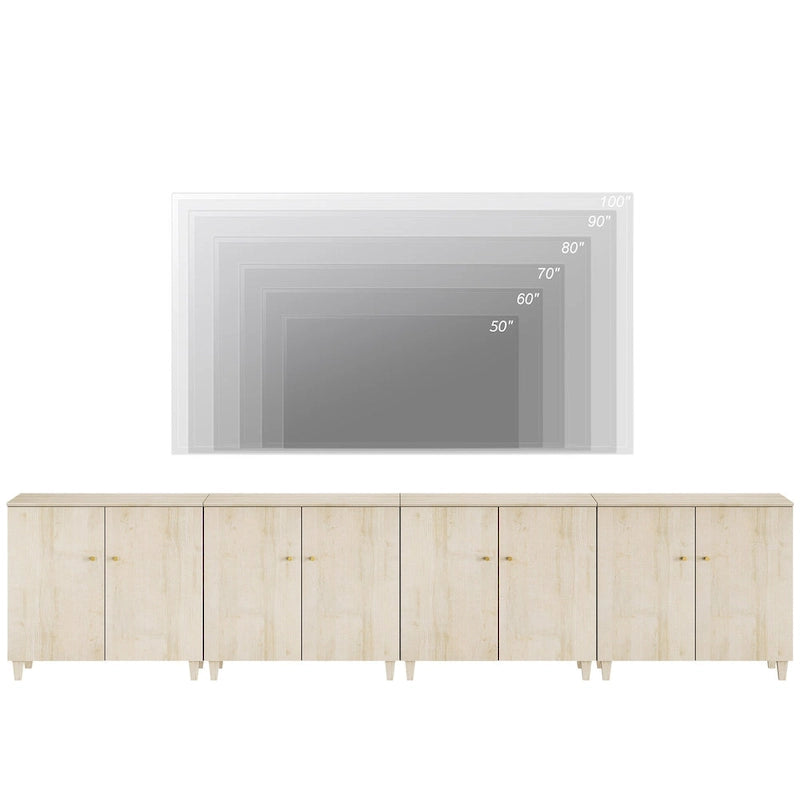 Meuble TV moderne WAMPAT, grand meuble TV avec portes