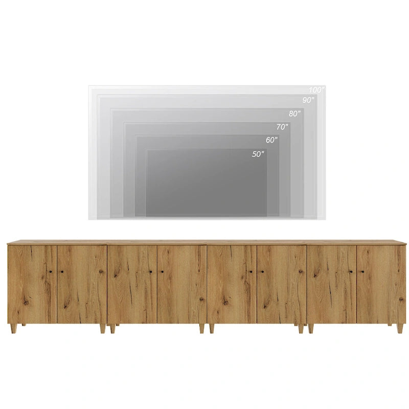 Meuble TV moderne WAMPAT, grand meuble TV avec portes