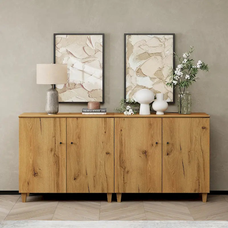 Meuble TV moderne WAMPAT, grand meuble TV avec portes