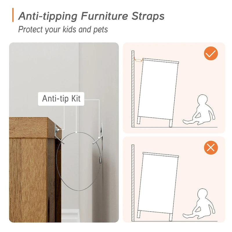 Meuble TV moderne WAMPAT, grand meuble TV avec portes