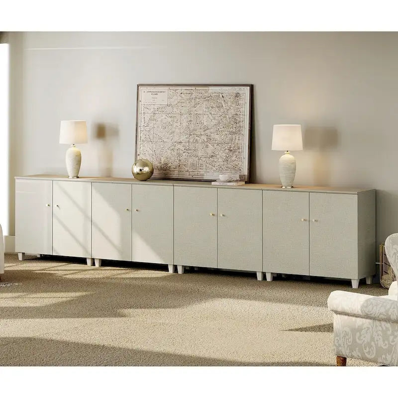 Meuble TV moderne WAMPAT, grand meuble TV avec portes