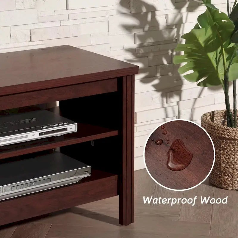 Meuble TV pour Téléviseur 75 Pouces, Table Console, Centre de Divertissement en Bois