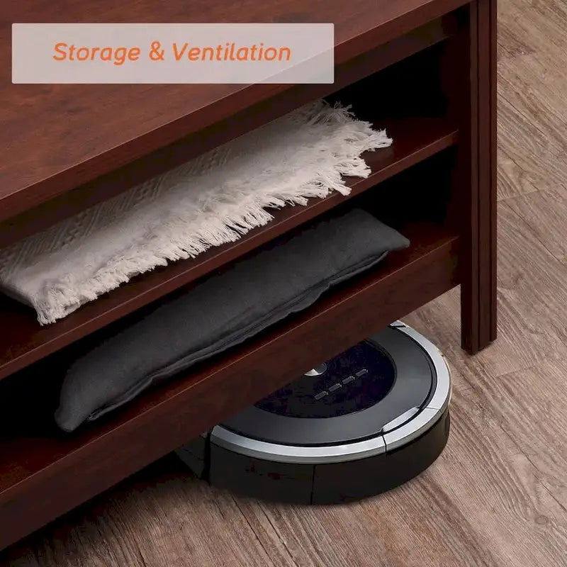 Meuble TV pour Téléviseur 75 Pouces, Table Console, Centre de Divertissement en Bois