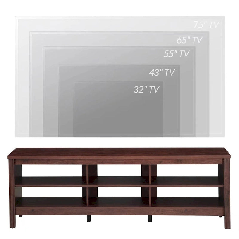 Meuble TV pour Téléviseur 75 Pouces, Table Console, Centre de Divertissement en Bois