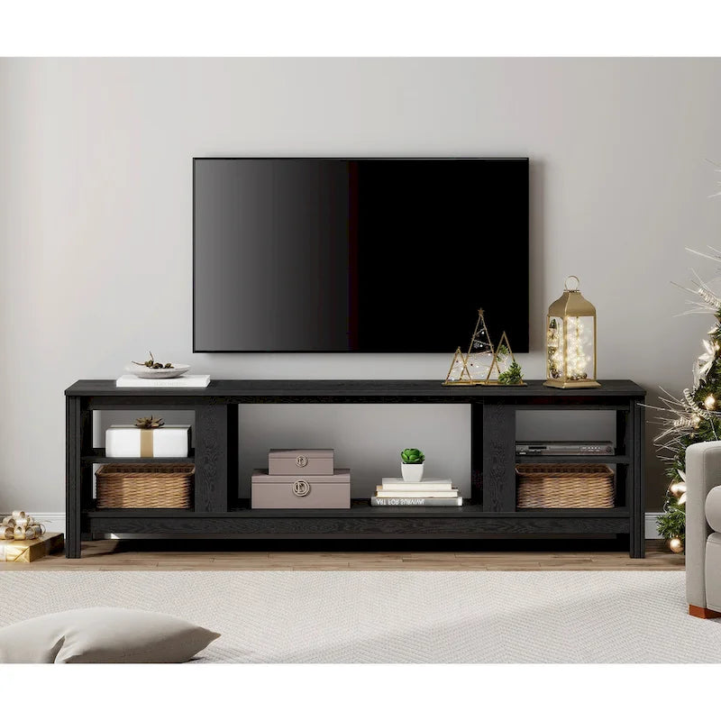Meuble TV pour Téléviseur 75 Pouces, Table Console, Centre de Divertissement en Bois