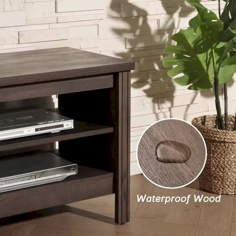 Meuble TV pour Téléviseur 75 Pouces, Table Console, Centre de Divertissement en Bois
