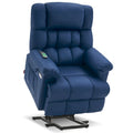 Fauteuil inclinable électrique MCombo avec massage, chaleur, appui-tête réglable, repose-pieds étendu (PU/Tissu)