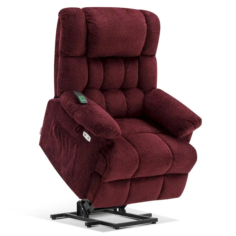 Fauteuil inclinable électrique MCombo avec massage, chaleur, appui-tête réglable, repose-pieds étendu (PU/Tissu)