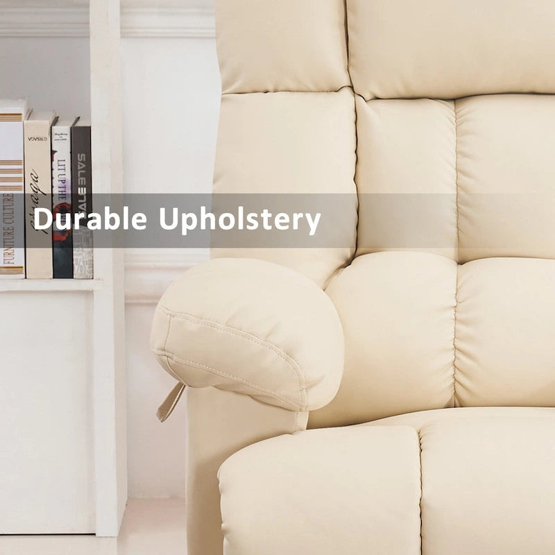 Fauteuil inclinable électrique MCombo avec massage, chaleur, appui-tête réglable, repose-pieds étendu (PU/Tissu)