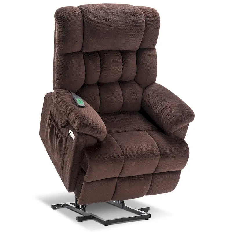 Fauteuil inclinable électrique MCombo avec massage, chaleur, appui-tête réglable, repose-pieds étendu (PU/Tissu)