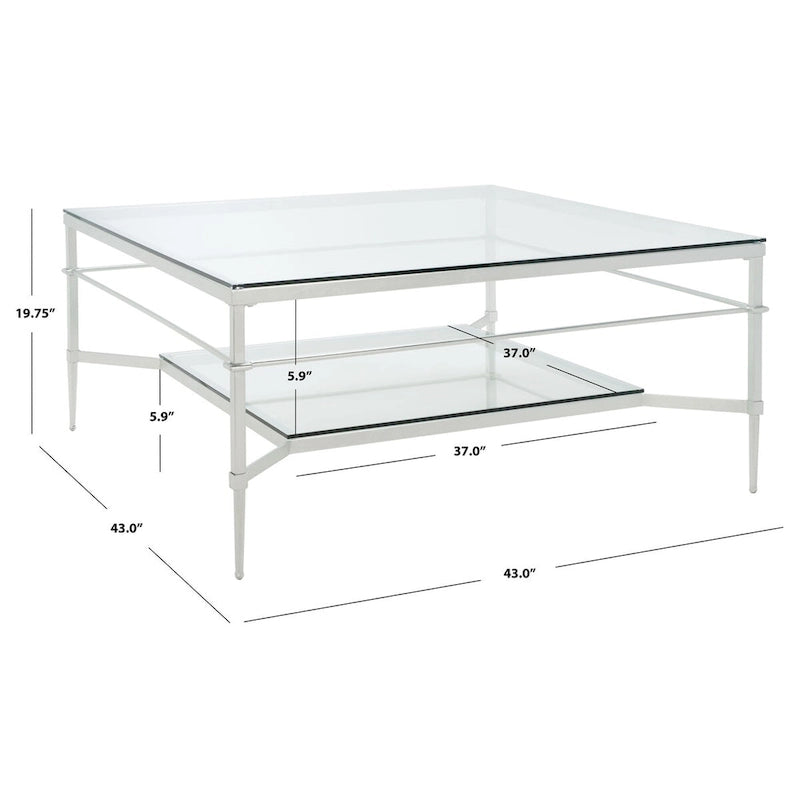 Table Basse Zilpha SAFAVIEH Couture - 43 po L x 43 po P x 20 po H - 43Lx43Px20H