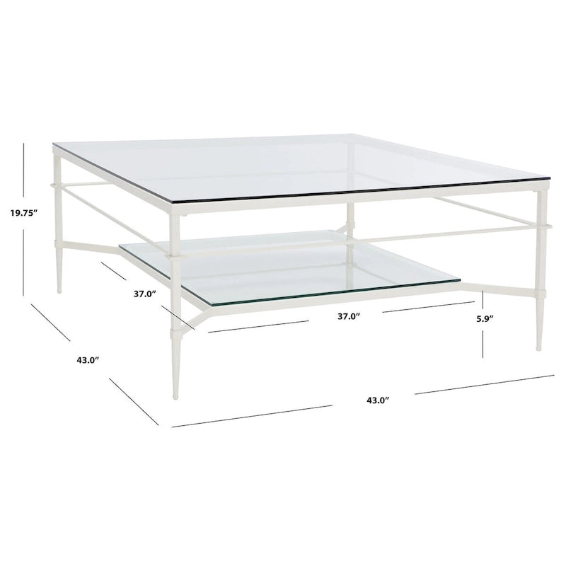 Table Basse Zilpha SAFAVIEH Couture - 43 po L x 43 po P x 20 po H - 43Lx43Px20H