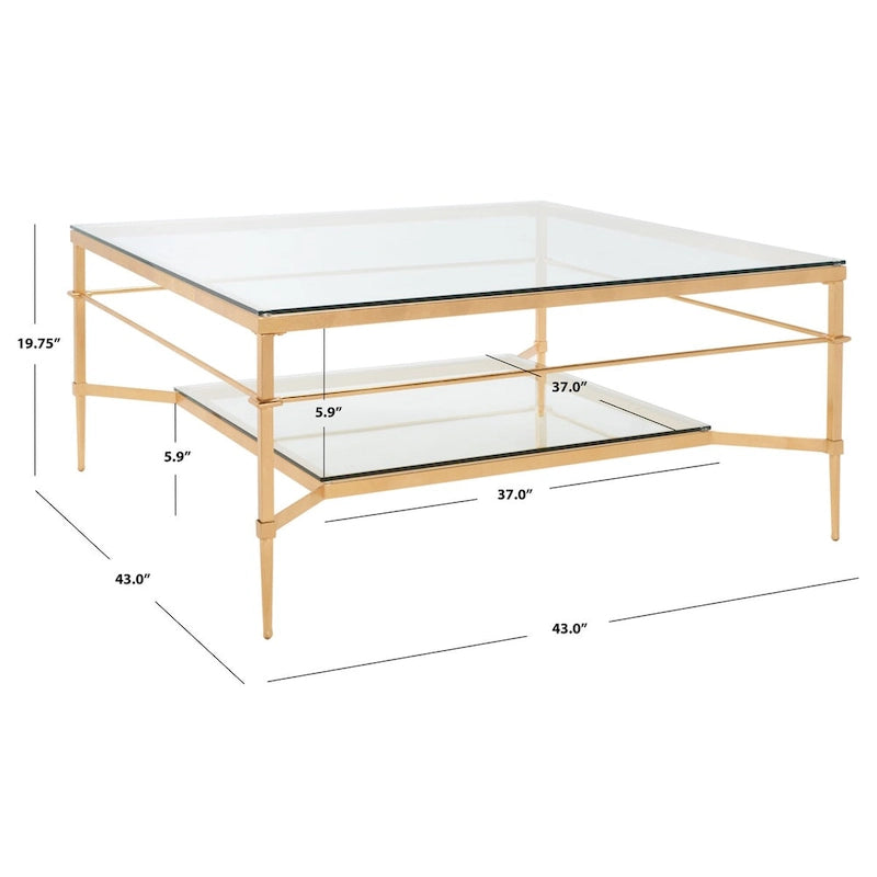 Table Basse Zilpha SAFAVIEH Couture - 43 po L x 43 po P x 20 po H - 43Lx43Px20H