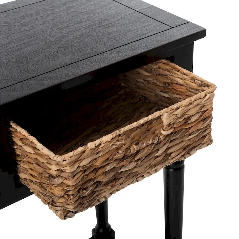 SAFAVIEH Evalena Console de rangement noire vieillie - 44,5 x 13,4 x 31,5 - 45Lx13Px32H