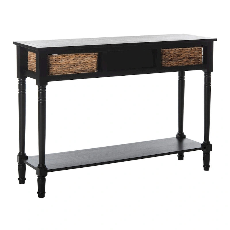 SAFAVIEH Evalena Console de rangement noire vieillie - 44,5 x 13,4 x 31,5 - 45Lx13Px32H