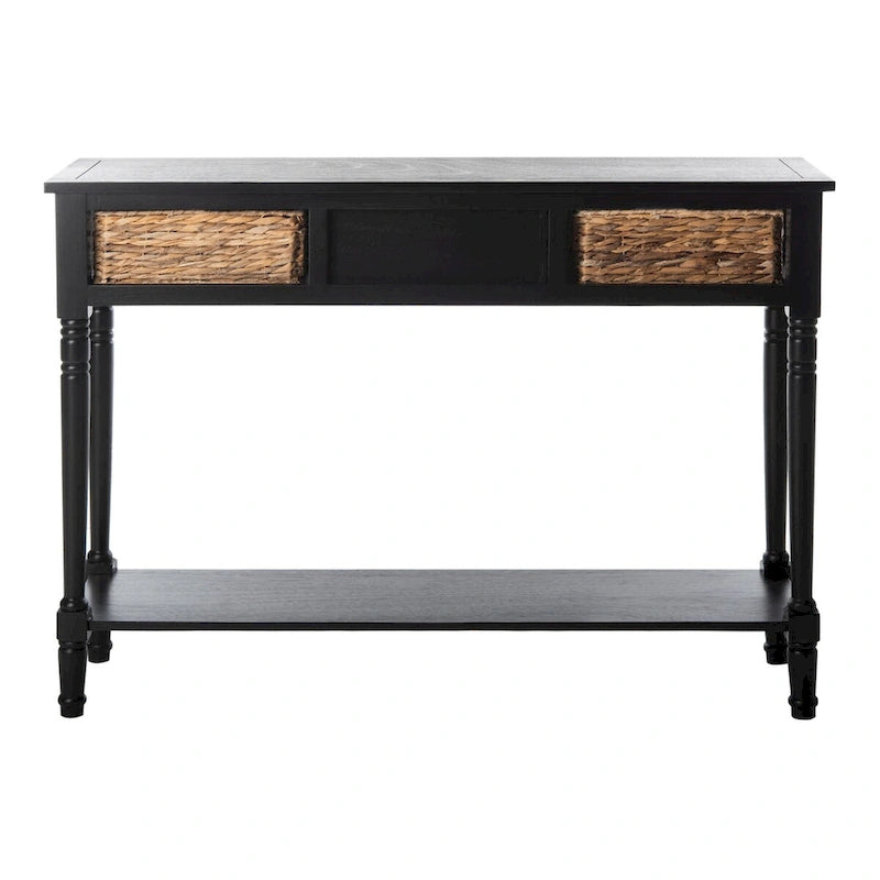 SAFAVIEH Evalena Console de rangement noire vieillie - 44,5 x 13,4 x 31,5 - 45Lx13Px32H