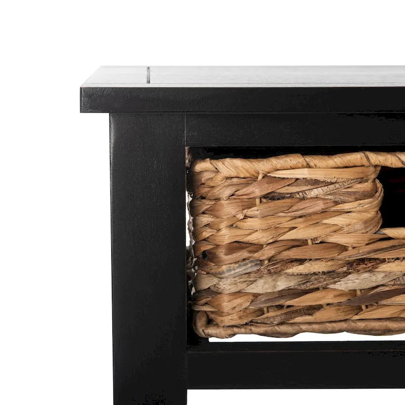 SAFAVIEH Evalena Console de rangement noire vieillie - 44,5 x 13,4 x 31,5 - 45Lx13Px32H