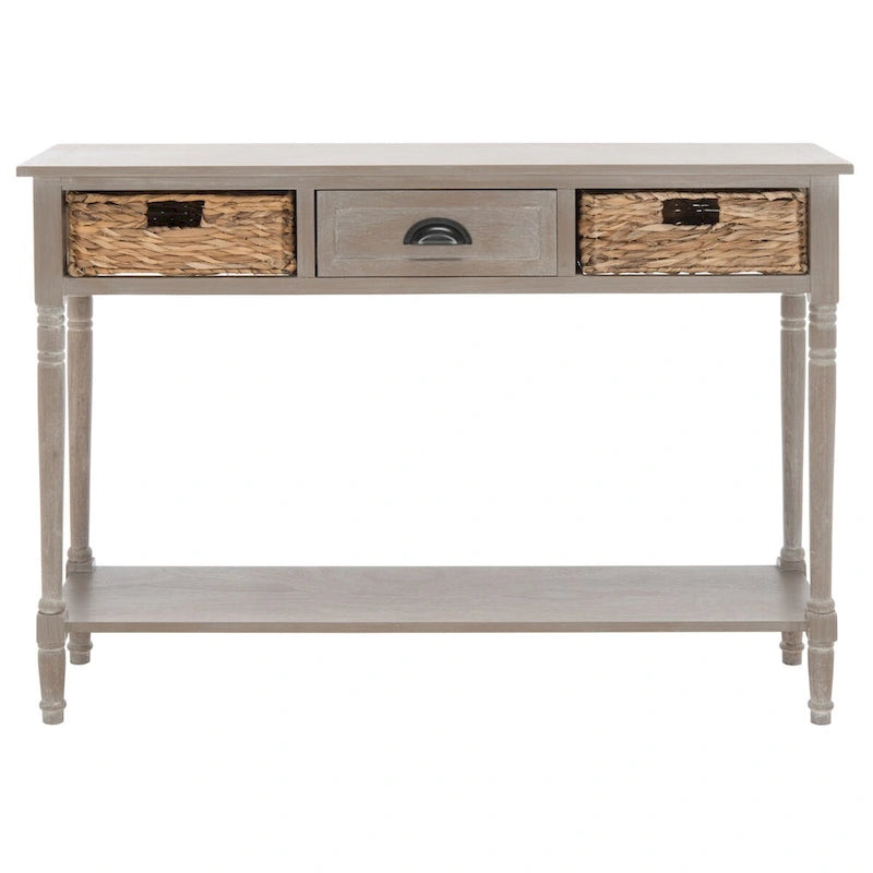 SAFAVIEH Evalena Console de rangement noire vieillie - 44,5 x 13,4 x 31,5 - 45Lx13Px32H