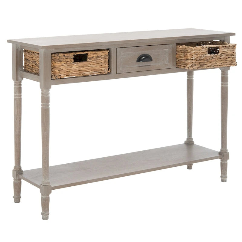 SAFAVIEH Evalena Console de rangement noire vieillie - 44,5 x 13,4 x 31,5 - 45Lx13Px32H