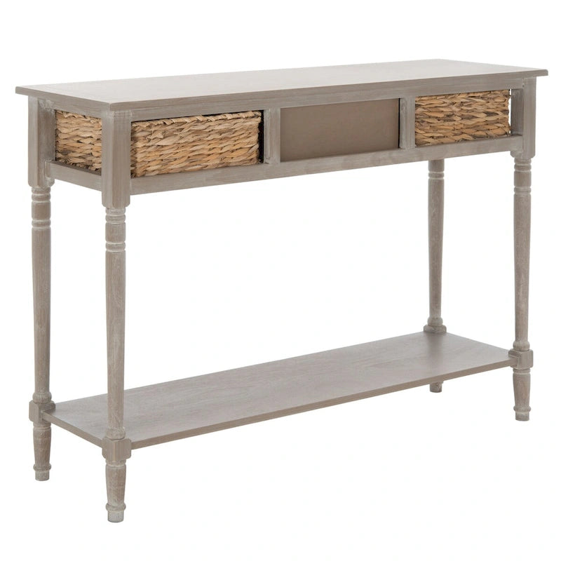 SAFAVIEH Evalena Console de rangement noire vieillie - 44,5 x 13,4 x 31,5 - 45Lx13Px32H