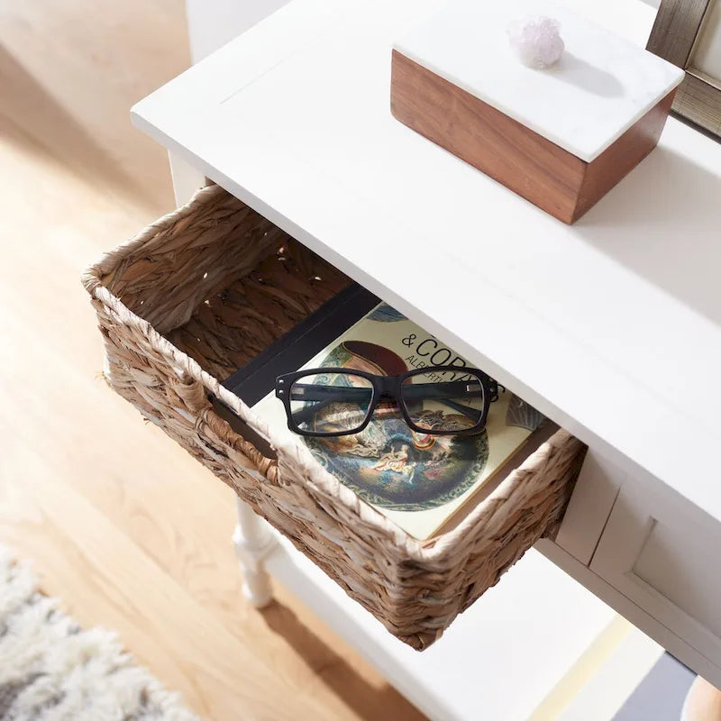 SAFAVIEH Evalena Console de rangement noire vieillie - 44,5 x 13,4 x 31,5 - 45Lx13Px32H