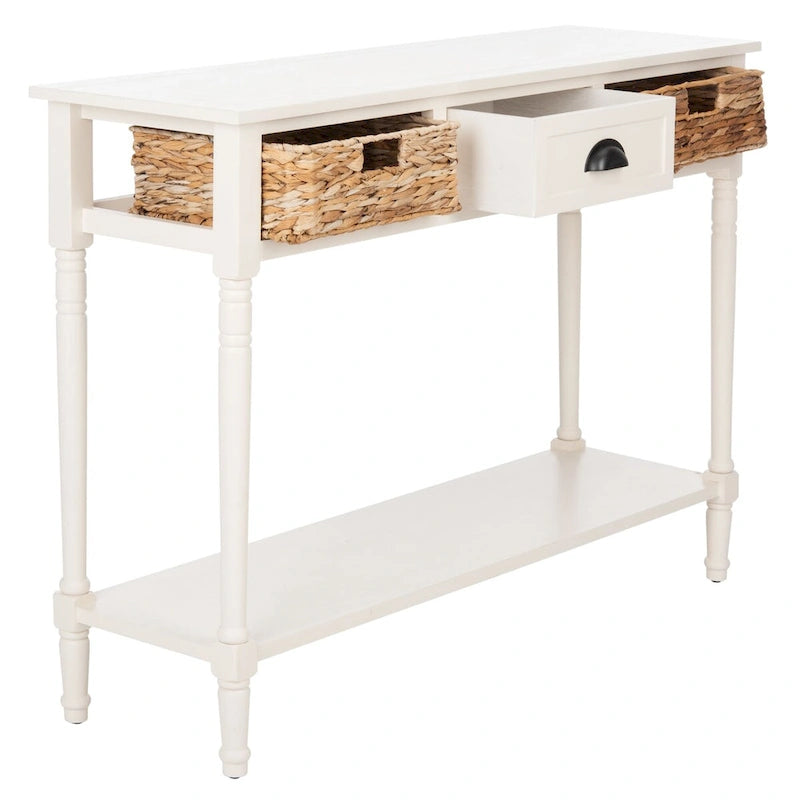 SAFAVIEH Evalena Console de rangement noire vieillie - 44,5 x 13,4 x 31,5 - 45Lx13Px32H