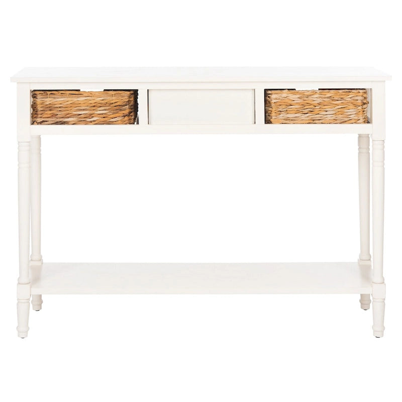 SAFAVIEH Evalena Console de rangement noire vieillie - 44,5 x 13,4 x 31,5 - 45Lx13Px32H