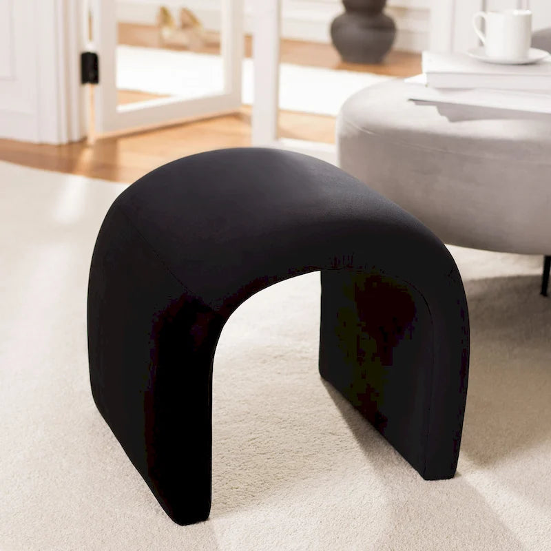 Pouf Alize Safavieh en velours incurvé en cascade