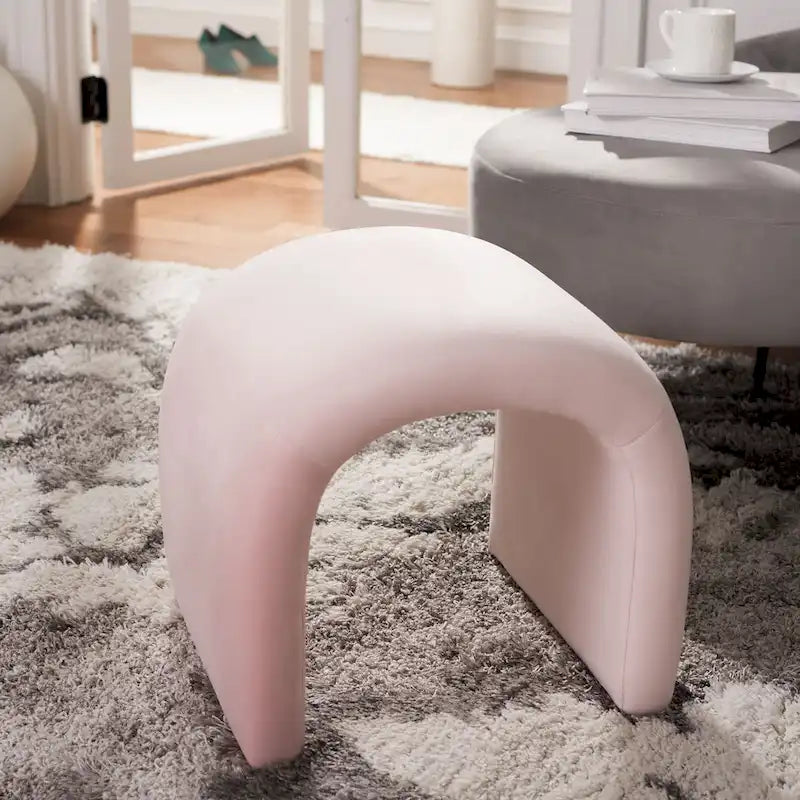 Pouf Alize Safavieh en velours incurvé en cascade
