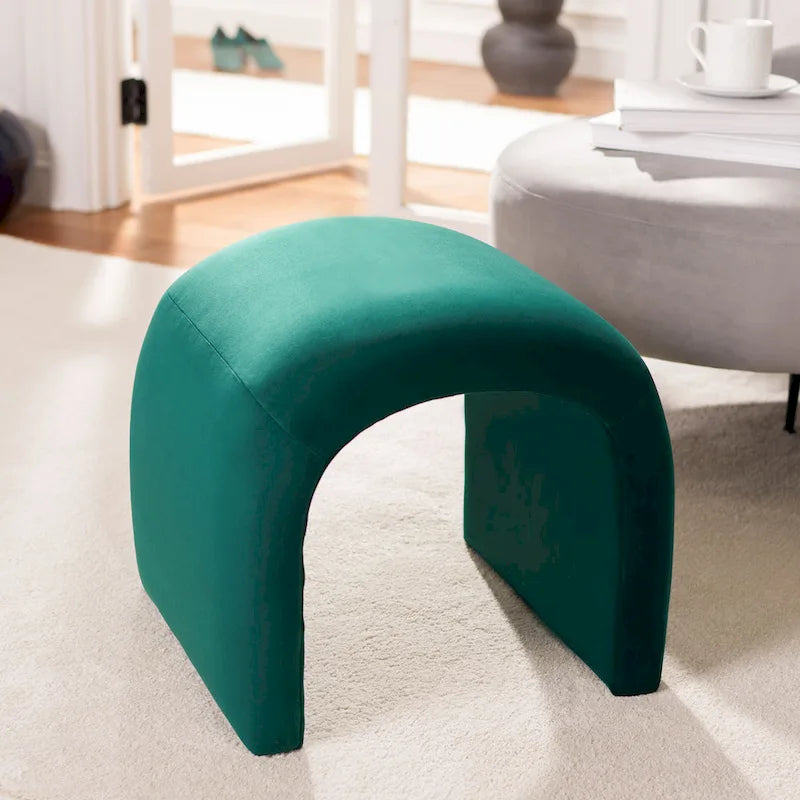 Pouf Alize Safavieh en velours incurvé en cascade