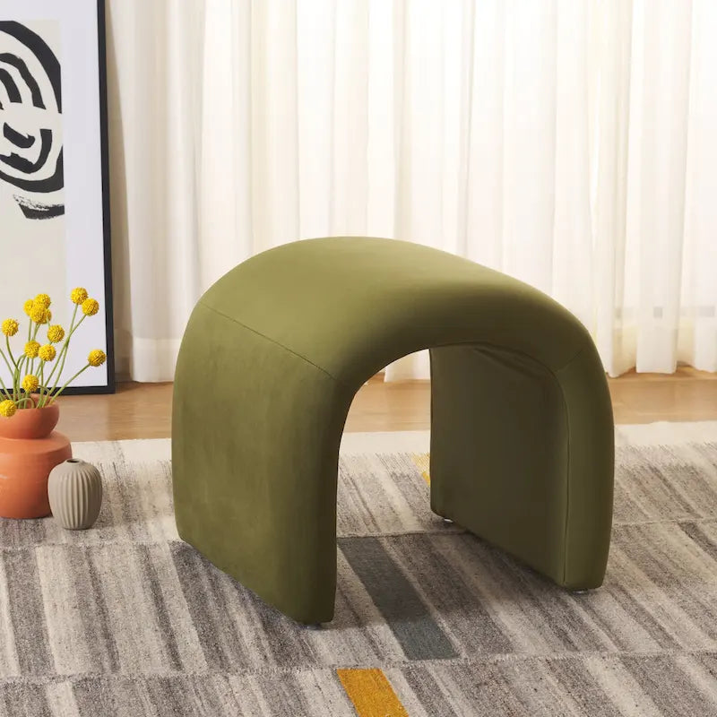 Pouf Alize Safavieh en velours incurvé en cascade