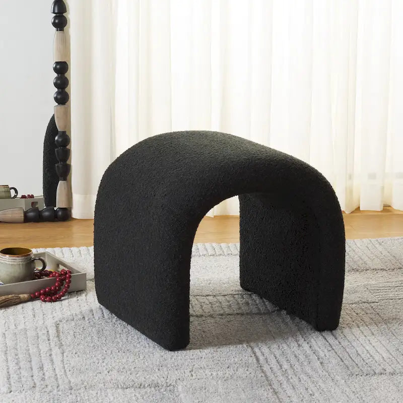 Pouf Alize Safavieh en velours incurvé en cascade