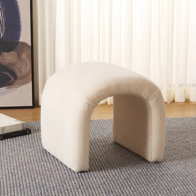Pouf Alize Safavieh en velours incurvé en cascade