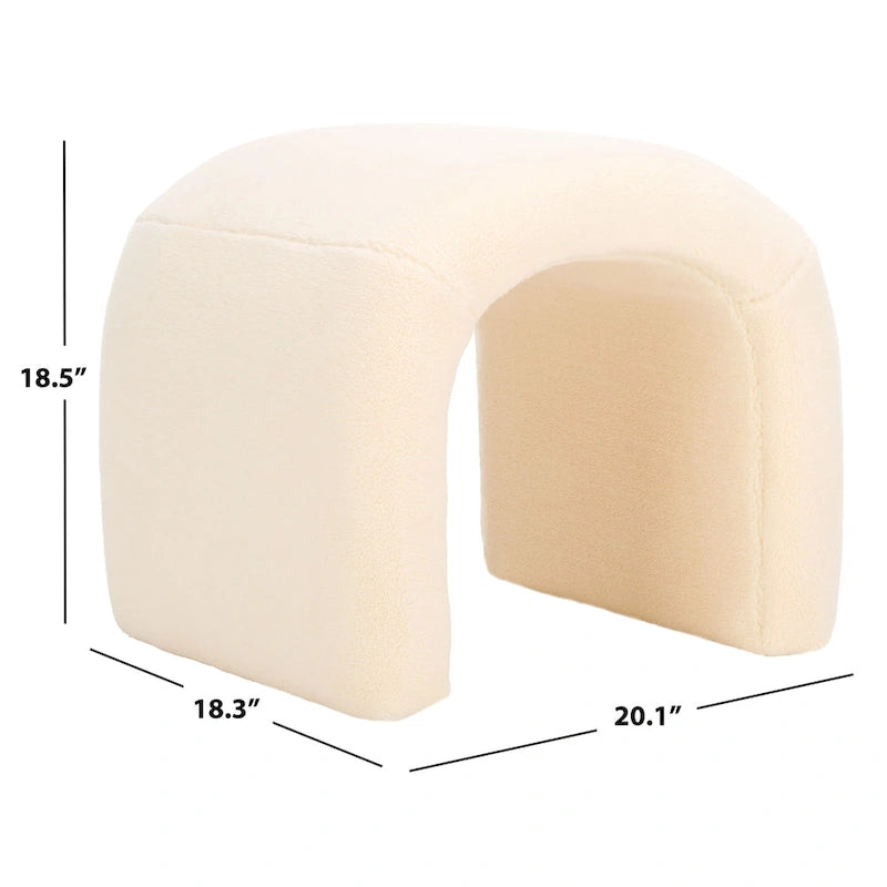 Pouf Alize Safavieh en velours incurvé en cascade