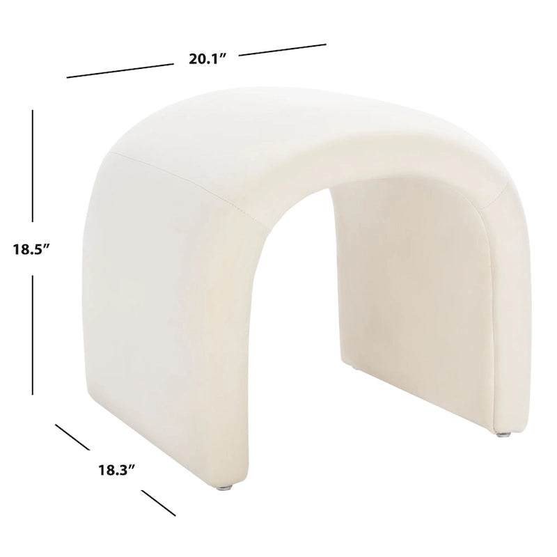 Pouf Alize Safavieh en velours incurvé en cascade