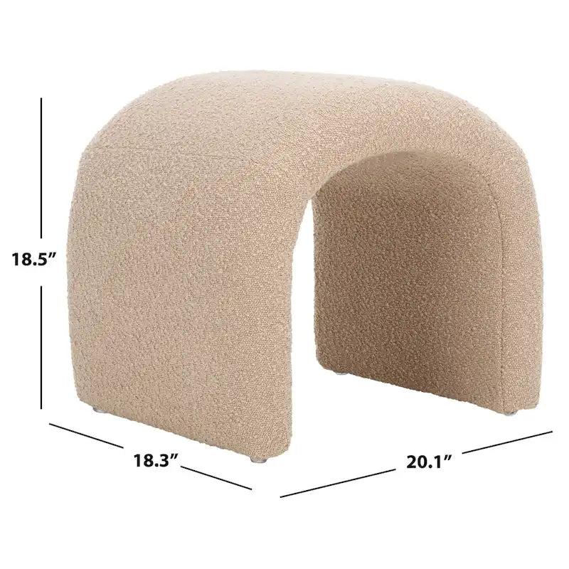 Pouf Alize Safavieh en velours incurvé en cascade