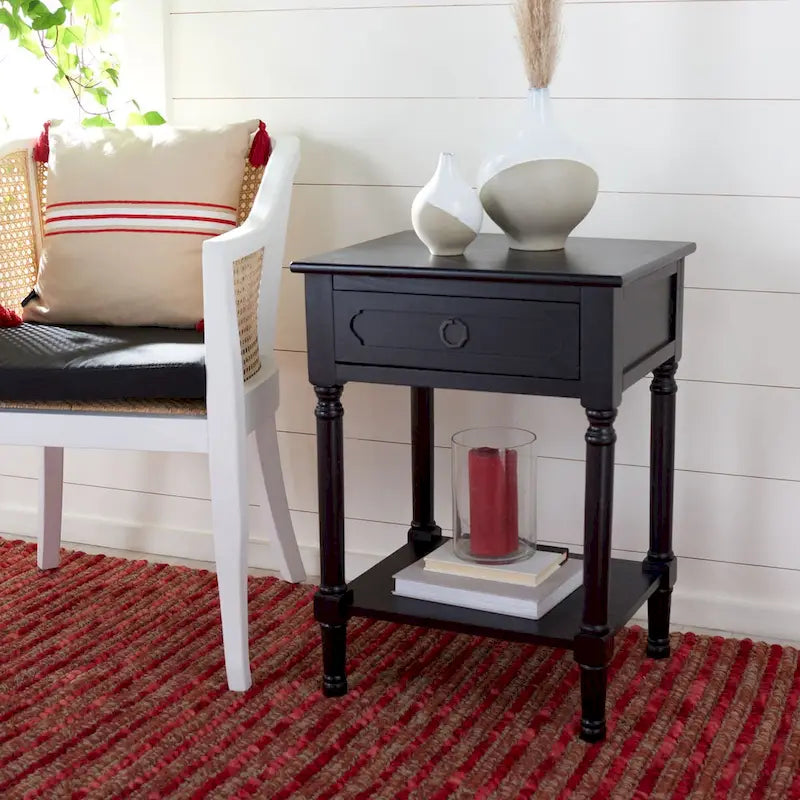 SAFAVIEH Jenny Table d'appoint 1 tiroir - 19 L x 15,8 P x 26 H - 19Lx16Px26H