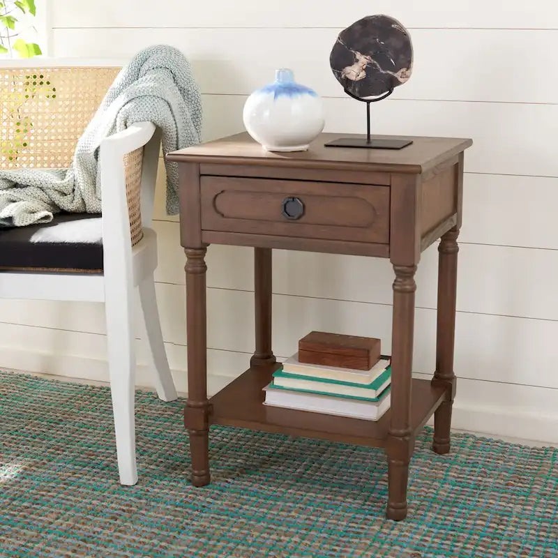 SAFAVIEH Jenny Table d'appoint 1 tiroir - 19 L x 15,8 P x 26 H - 19Lx16Px26H