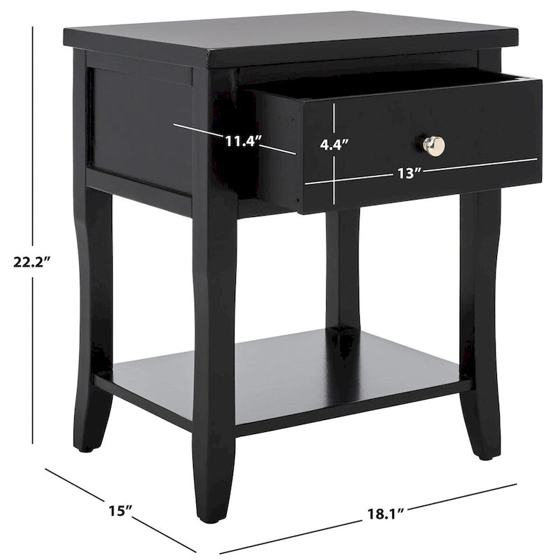 Table de chevet SAFAVIEH Martina avec tiroir de rangement (entièrement assemblée) - 18,1 x 15 x 22,2 - 18L x 15P x 22H