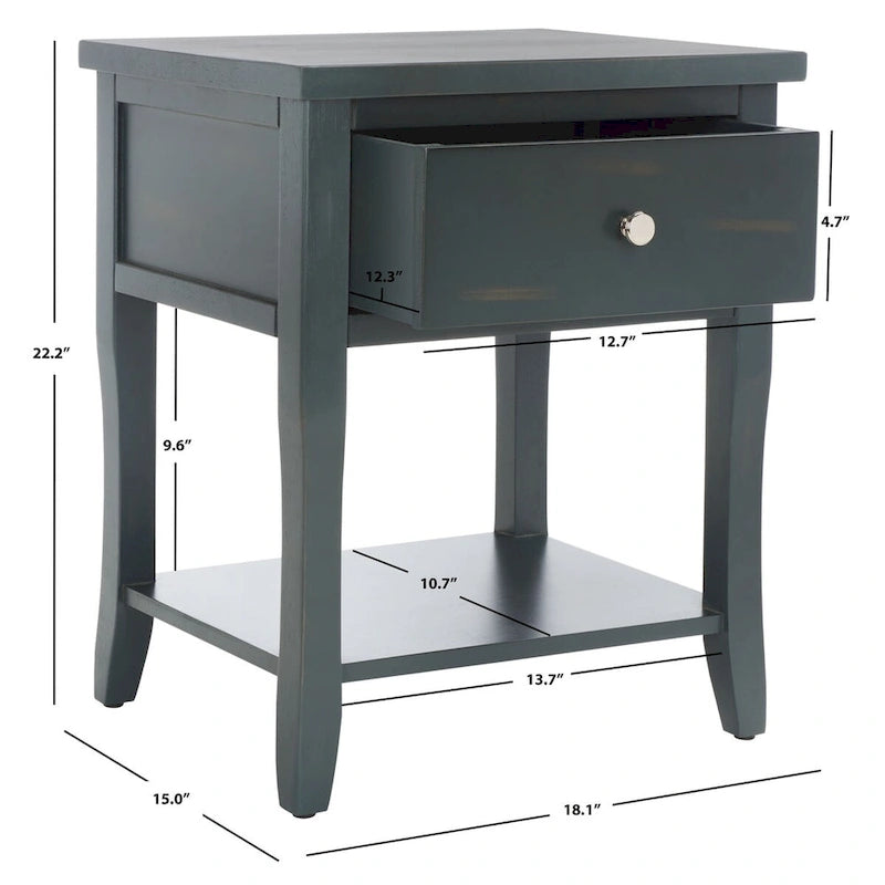 Table de chevet SAFAVIEH Martina avec tiroir de rangement (entièrement assemblée) - 18,1 x 15 x 22,2 - 18L x 15P x 22H