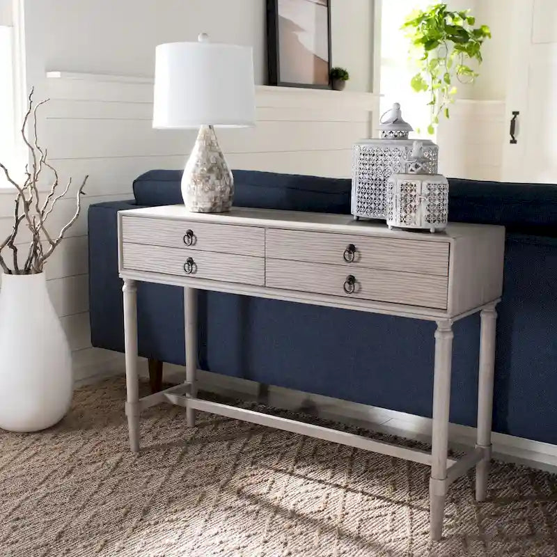 Table console SAFAVIEH Beaulah à 4 tiroirs - 42 L x 13 P x 29,5 H - 42Lx13Px30H