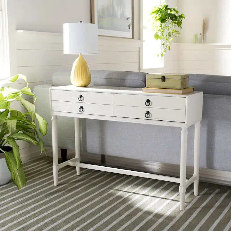 Table console SAFAVIEH Beaulah à 4 tiroirs - 42 L x 13 P x 29,5 H - 42Lx13Px30H