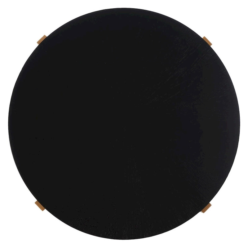 Table basse ronde SAFAVIEH Deetta en marbre blanc/noir - 36 L x 36 P x 18 H - 36Lx36Px18H