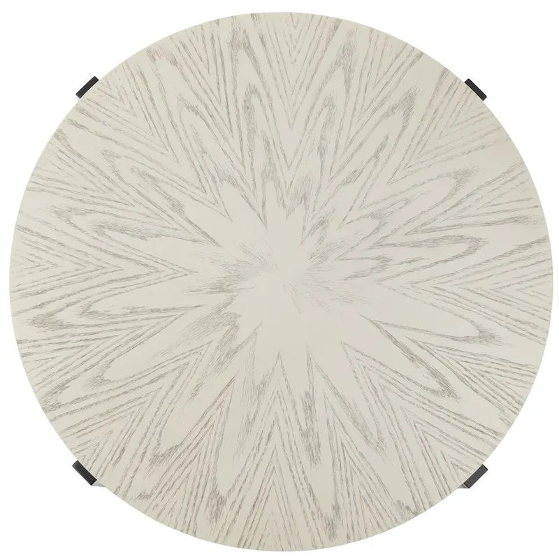 Table basse ronde SAFAVIEH Deetta en marbre blanc/noir - 36 L x 36 P x 18 H - 36Lx36Px18H