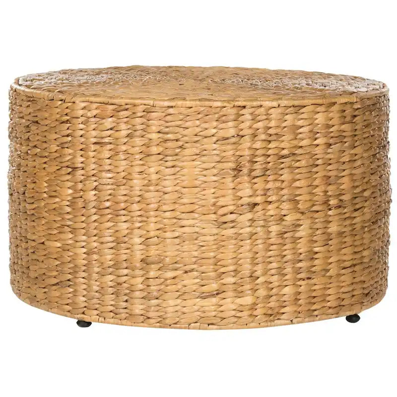 Table basse SAFAVIEH Vusala Coastal en osier naturel (entièrement assemblée) - 28.5 x 28.5 x 17 - 29Lx29Px17H