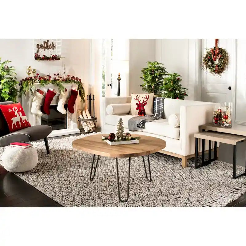 Table basse SAFAVIEH Laney à bord irrégulier – 35,4 x 35,4 x 17,7 – 35 l x 35 P x 18 H