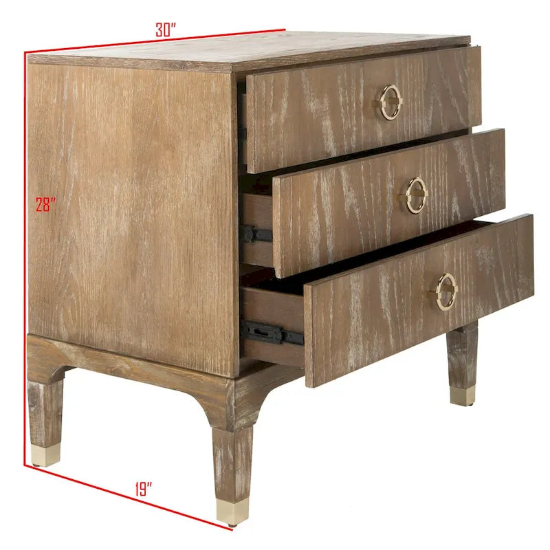 Table de chevet SAFAVIEH Artimiza 3 tiroirs - 30Lx19Px28H