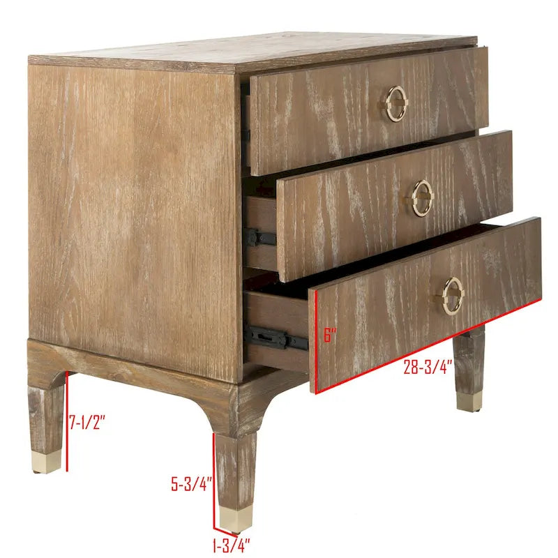 Table de chevet SAFAVIEH Artimiza 3 tiroirs - 30Lx19Px28H