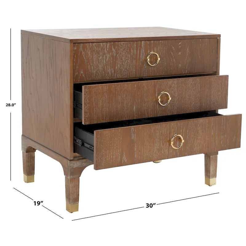 Table de chevet SAFAVIEH Artimiza 3 tiroirs - 30Lx19Px28H